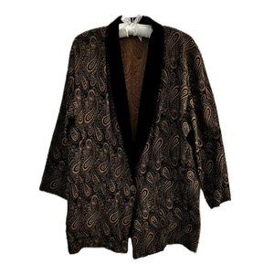 Vintage brocade and velvet dress jacket, smoking jacket